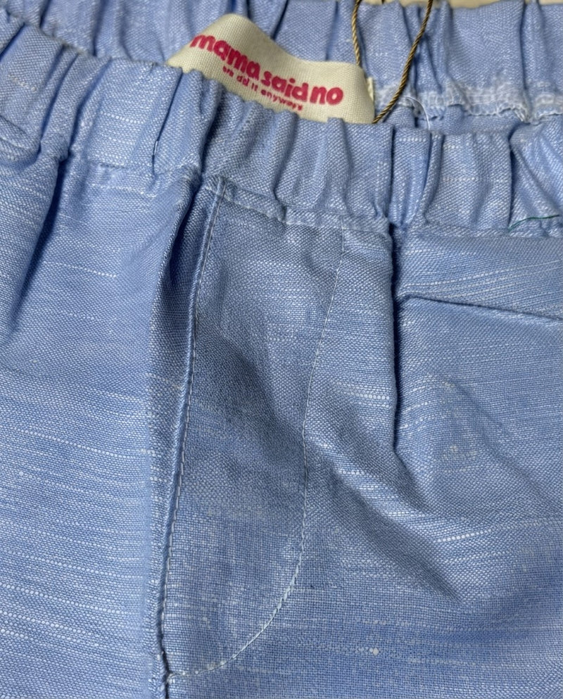 BLUE LINEN SHORTS