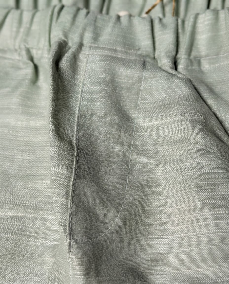 SAGE GREEN LINEN SHORTS