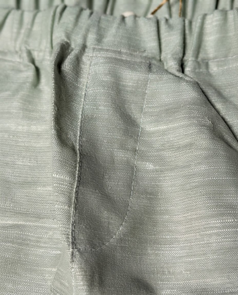 SAGE GREEN LINEN SHORTS