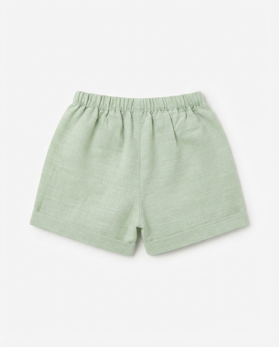 SAGE GREEN LINEN SHORTS