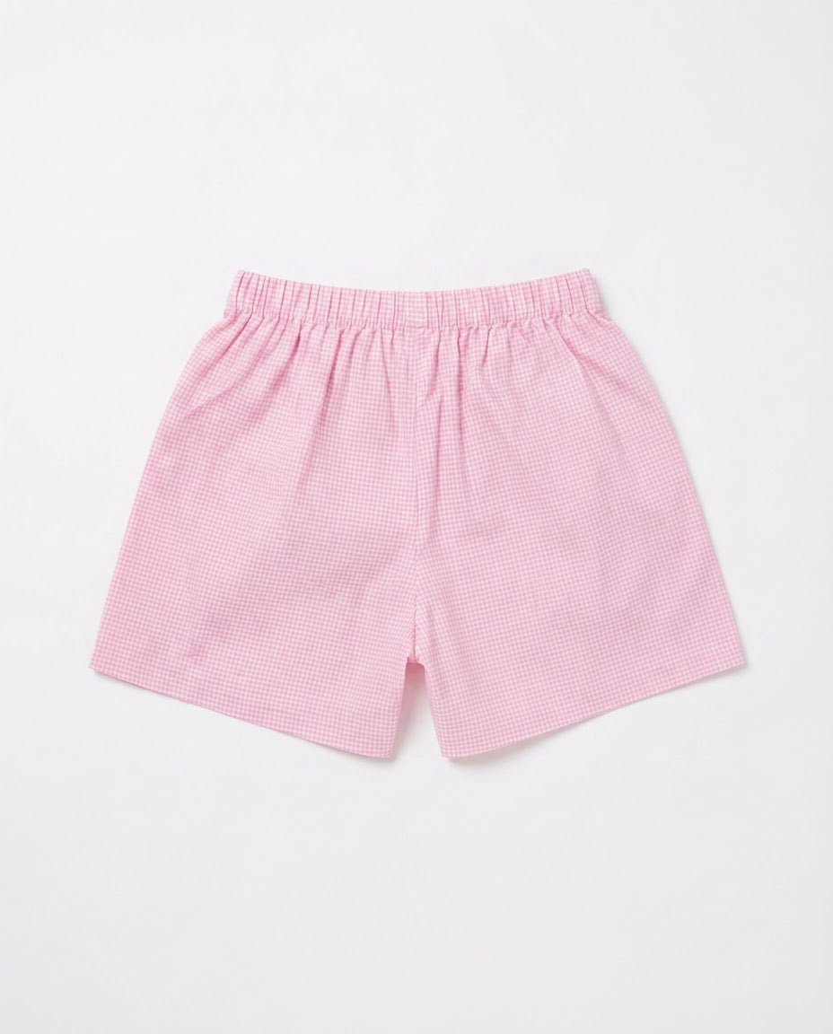 PINK CHECKERED SHORTS